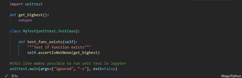 Implementation of basic get_highest function