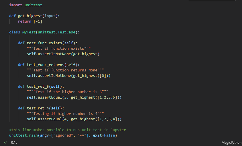 Function implementation returning last element