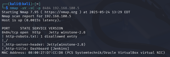Jenkins service confirmation